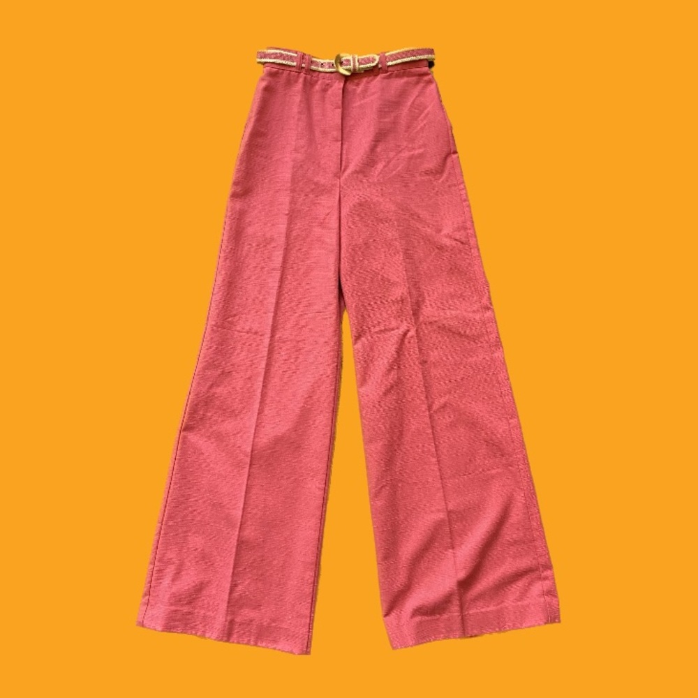 vintage pink wide leg pants - Picture 1 of 10